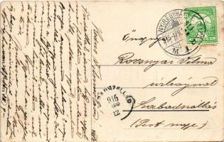 1915 Nyíregyháza, Barakk tábori kórház télen, betegek várakozója és gazdasági hivatal, katonák és nő...