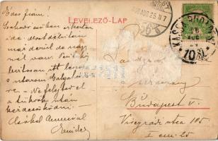 1908 Tura, Báró Schossberger kastély, Piac tér, Községháza + "KASSA - BUDAPEST 10. SZ." va...