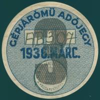 1936 "Gépjármű adójegy" T:3+