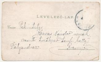 Körmend, Honvéd laktanya, katolikus templom, vízimalom, gőzmalom. Art Nouveau, floral, litho (b)