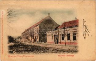 1900 Tata, Tata-Tóváros; Honvéd laktanya télen. Engländer és Társa kiadása (fl)