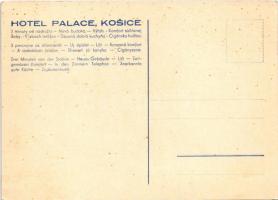 Kassa, Kosice; Hotel Palace szálloda és étterem reklámlapja. Wiko Litográfia / hotel, restaurant and...