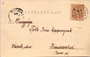1899 Losonc, Lucenec; Kubinyi tér, Fogel Mátyás, Redlinger Ignác üzlete és saját kiadása / square, s...