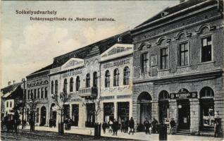 1916 Székelyudvarhely, Odorheiu Secuiesc; Dohány nagytőzsde és Budapest szálloda. Sterba Ödön kiadása / hotel and tobacco store (EK)