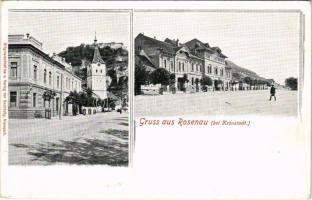 1916 Barcarozsnyó, Rozsnyó, Rasnov, Rosenau; utca, vár. Hiemesch kiadása és felvétele / street view, castle (fl)