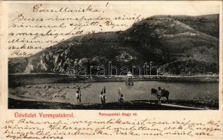 1907 Verespatak, Goldbach, Rosia Montana; Nagy tó / lake (EK)