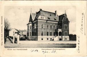 1903 Nagyszeben, Hermannstadt, Sibiu; Elektrizitätswerk (Direktionsgebäude) / Villamosmű igazgatósági épülete. Karl Graef kiadása / Power station's directorate (EK)