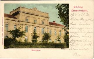 1901 Csíkszereda, Miercurea Ciuc; Megyeháza. Szvoboda József kiadása / county hall (EK)
