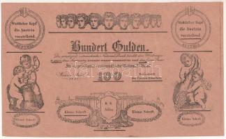 1841. 100G Formuláre barackszínű papíron, egyoldalas T:F / Hungaryr 1841. 100 Gulden formulare on peach color paper, one-sided C:F Adamo G74M