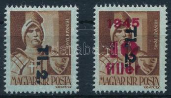 1946 Betűs TI. 2. / 10f/4f piros felülnyomat nélkül, de a hátoldalon a piros felülnyomat részleges halvány gépszínátnyomatával (40.000) Ismert, rendkívül ritka tévnyomat!! / Mi 866, missing red overprint, but with partial light red machine offset! Very rare error!!