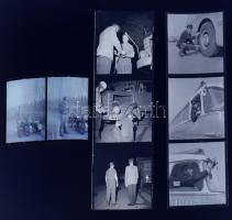 ca 1950-1960 MÁVAUT busz sofőr és motoros rendőr 9 db fotó negatív