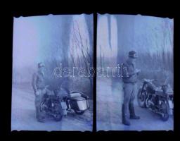 ca 1950-1960 MÁVAUT busz sofőr és motoros rendőr 9 db fotó negatív