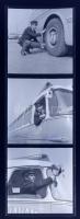 ca 1950-1960 MÁVAUT busz sofőr és motoros rendőr 9 db fotó negatív
