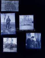 cca 1940 5 db II. világháborús mozgalmas katonai fotó negatív. 9x6 cm