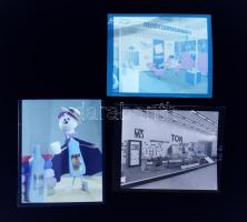 cca 1960 15 db szocialista reklám fotó negatív. Azúr, Videoton, MOM, stb 9x9 cm