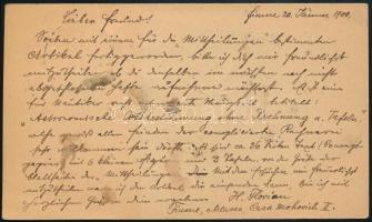 1900 2kr díjjegyes levelezőlap Turul 1f díjkiegészítéssel Fiuméből Polába küldve / 2kr PS-card with ...