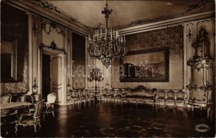 Budapest I. Királyi palota, Kék szalon, belső. Csiky Foto (fl)