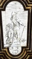 Berainesque stílusú kabinetszekrény. Olasz vagy francia, cca 1850, csontintarziás ébenfa furnérral f...