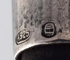 Ezüst (Ag) szipka, jelzett, h: 9,5 cm
