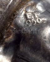 Ezüst (Ag) nyelű bőrlyukasztó, jelzett, h: 9 cm