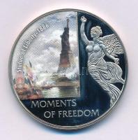 Libéria 2006. 10$ "Szabadság pillanatai-Szabadságszobor 1886" multicolor T:PP kapszulában, ujjlenyomat Liberia 2006. 10 Dollars "Moments of Freedom-Statue of Liberty 1886" multicolor C:PP in capsule, fingerprint