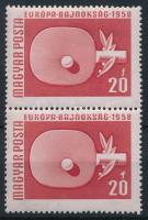 1958 Sport 20f pár lemezhibával / Mi 1542 pair with plate variety