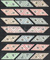 1952 Madarak I. 2 db sor különböző állású fordított párokban / Mi 1230-1240 2 sets in tete-beche pairs