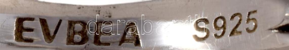 Ezüst (Ag) gyűrű, koponya díszítéssel, kő berakásokkal, m: 56, jelzett, bruttó 4,2g