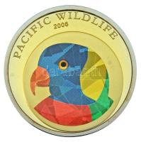 Palau 2006. 5$ Ag "Szivárványlóri" multicolor T:PP kapszulában Palau 2006. 5 Dollars Ag "Rainbow Lorikeet" multicolor C:PP in capsule Krause KM#186