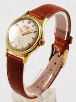 Dubois karóra, mechanikus, másodperc segédkörrel, bőr szíjjal, működik, karcokkal, d: 32mm
