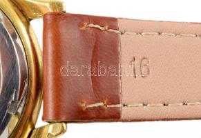 Dubois karóra, mechanikus, másodperc segédkörrel, bőr szíjjal, működik, karcokkal, d: 32mm