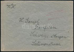1946 (14. díjszabás) Svájcba küldött levél 12 db Lovasfutár bélyeggel / Cover with 12 stamps to Swit...