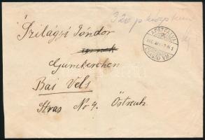 1946 (11. díjszabás) Ausztriába küldött levél 320P készpénzes bérmentesítéssel / Cover with handwritten franking to Austria "APÁTFALVA / CSANÁD VM"