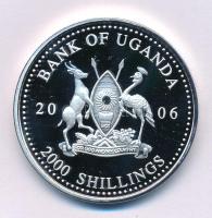 Uganda 2006. 2000Sh Ag "A labdarúgás halhatatlanjainak csarnoka - Hollandia, 1990-es évek" bizonytalan ezüsttartalmú! T: PP kapszulában Uganda 2006. 2000 Shillings Ag "The Hall of Fame of Football - Netherlands, 1990's" uncertain silver content C: PP in capsule