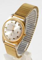 Jean Cardot karóra, fém szíjjal, mechanikus, 17 köves, koronája hiányos, d: 32mm