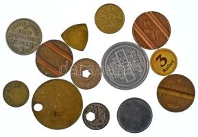 Vegyes, 13-dbos külföldi zseton / bárca tétel T:AU-VF Mixed, 13pcs foreign token / jeton lot C:AU-VF
