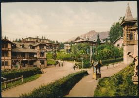 cca 1880 Tátrafüred látképe, Stary Smokovec (Magas-Tátra, Vysoké Tatry) fotokróm nyomat, sérülésekke...