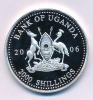 Uganda 2006. 2000Sh Ag "A labdarúgás halhatatlanjainak csarnoka - Franciaország, 2000-es évek" bizonytalan ezüsttartalmú! T:PP Uganda 2006. 2000 Shillings Ag "The Hall of Fame of Football - France, 2000's" uncertain silver content C:PP