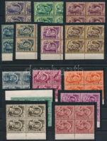 1951 Ötéves terv II. sor négyestömbökben (60.000) / Mi 1173-1185 blocks of 4