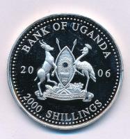 Uganda 2006. 2000Sh Ag "A labdarúgás halhatatlanjainak csarnoka - Németország, 1980-as évek" bizonytalan ezüsttartalmú! T:PP Uganda 2006. 2000 Shillings Ag "The Hall of Fame of Football - Germany, 1980's" uncertain silver content C:PP