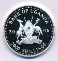 Uganda 2006. 2000Sh Ag "A labdarúgás halhatatlanjainak csarnoka - Magyarország 1960-as évek / Albert Flórián" bizonytalan ezüsttartalmú! T:PP Uganda 2006. 2000 Shillings Ag "Hall of Fame of Football - Hungary 1960s / Flórián Albert" uncertain silver content C:PP