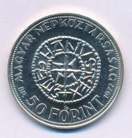 1972. 50Ft Ag "Szent István" T:BU patina Adamo EM38