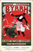 Tonique Hygienique Byrrh. A base de vins genereux et de quinquina. Concours d'Affiches "Byrrh" - 112 Lauréats 6e Prix (66 lauréats ex-aequo) / French apéritif advertisement art postcard. Art Nouveau s: H. Chenet (kopott sarkak / worn corners)