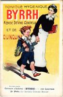 Tonique Hygienique Byrrh. A base de vins genereux et de quinquina. Concours d'Affiches "Byrrh" - 112 Lauréats 5e Prix (31 lauréats) / French apéritif advertisement art postcard. Art Nouveau s: Cyprien Boulet (vágott / cut)