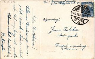 1932 Boldog karácsonyi ünnepeket / Christmas greeting art postcard with Christmas tree and toys. M. ...