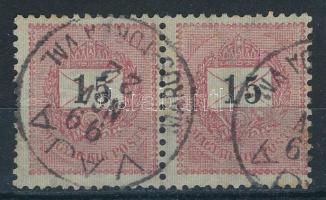 1899 15kr pár, 2. vízjelállás / Mi 48 Y pair, watermark position 2.