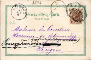 1897 Gmunden, Traunsfall, von Calvarienberg, Landungsplatz, Schloss Ort. Carl Otto Hayd / general vi...