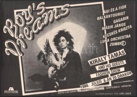 1986 Paraszkay György (1954- ): Boy's Dreams, Király Tamás és vendégeinek divatbemutatója, Petőfi Csarnok, 1986. júl. 6., plakát, ofszet, papír, 28x39,5 cm