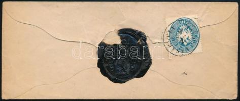 ~1864 1863 10kr (eltépve) + 1864 5kr ajánlott levélen / 1863 10kr (torn apart) + 1864 5kr on registe...