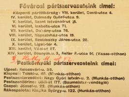 1956 "Magyarország dolgozó népéhez!" - A Szociáldemokrata párt által kiadott nagyméretű rö...